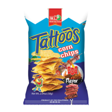 TATTOOS CORN CHIP BBQ 58G