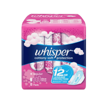 WHISPER COTTON CLEAN REG FLOW WINGS 8S