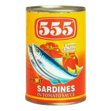 555 SARDINES HOT RED 425G