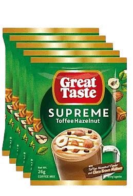 GT SUPREME TOFFEE HAZELNUT 26G 5'S