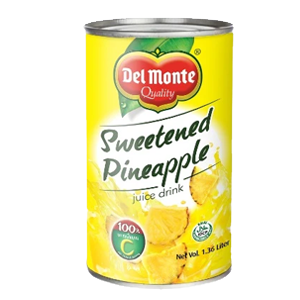 DEL MONTE SWEETENED PINEAPPLE 1.36L.