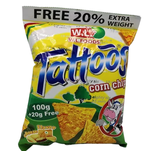TATTOOS CORN CHIPS 100+20G