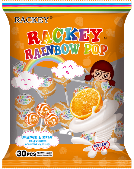 RACKEY RAINBOW LPOP ORANGE 30'S