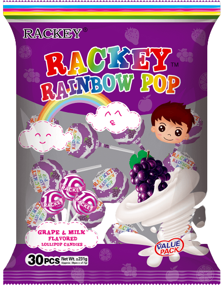 RACKEY RAINBOW GRAPES&MILK 30'S