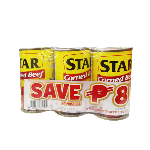 STAR CORNED BEEF 3X175G SAVE 8 030014