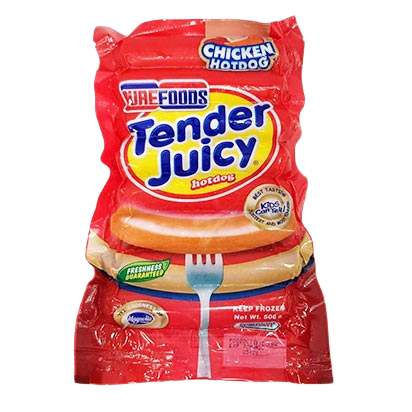 TENDER JUICY CHICKEN HOTDOG 500G.