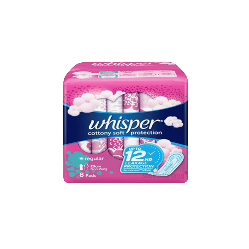 WHISPER SUPER CLEAN & DRY REG FLOW NON-WINGS 20S